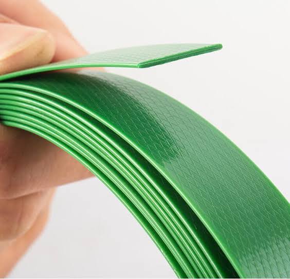 Embossed green PET strapping